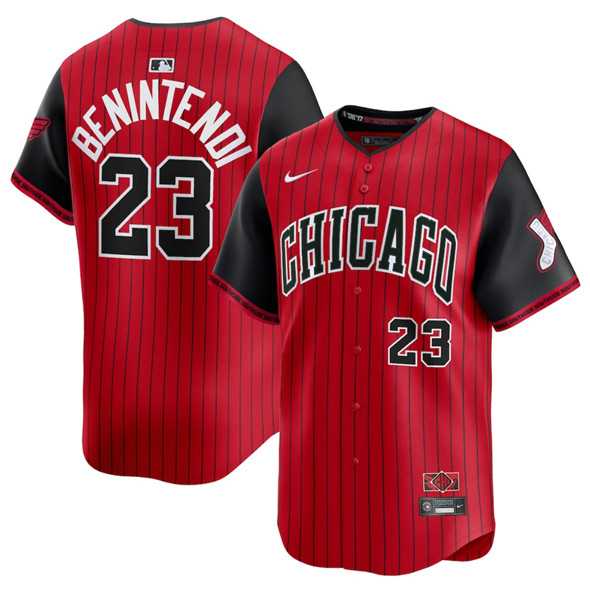 Mens Chicago White Sox #23 Andrew Benintendi Red Black 2025 City Connect Limited Stitched Jersey Dzhi